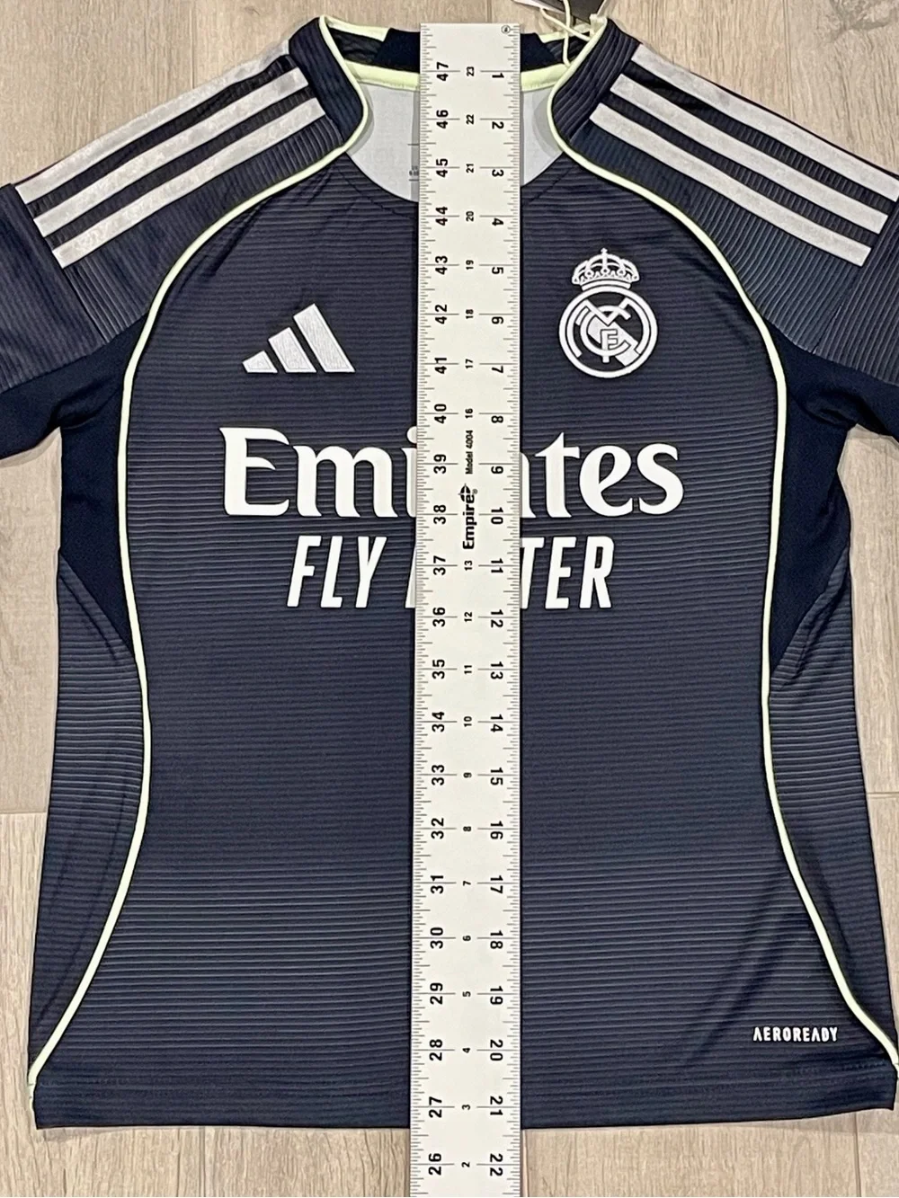 NWT Adidas Real Madrid Away Jersey Youth 9-10Y 140 Navy Aeroready Soccer Shirt